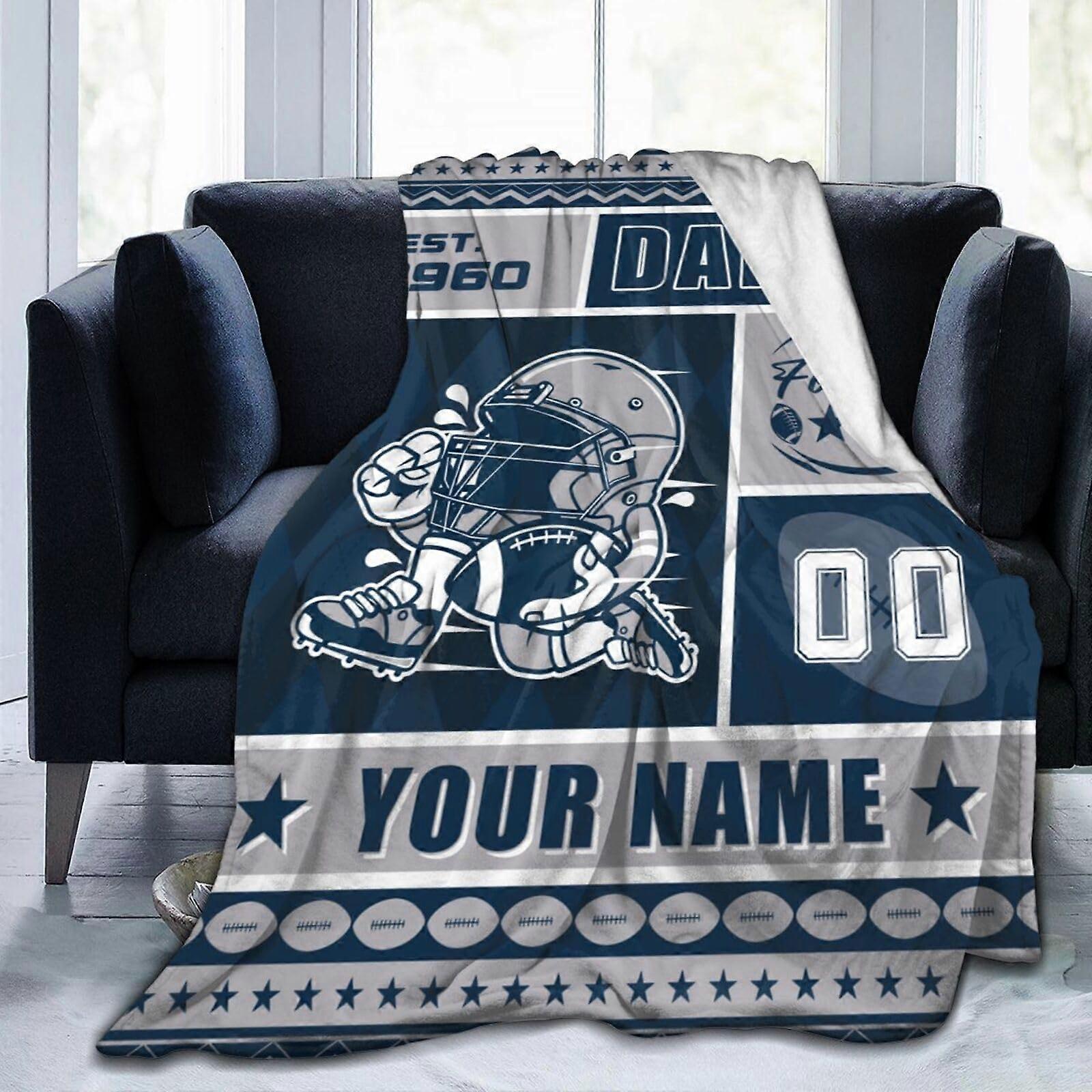 Blanket with Name and Number, Soft Lightweight Flannel Throw, Multiple Sizes