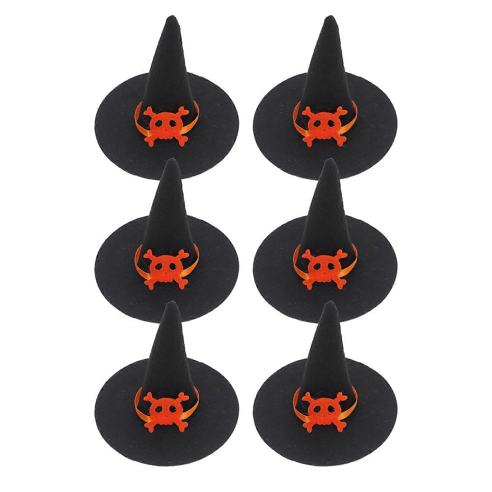 Halloween Party Witch Hats Felt Small Witch Hats for Halloween 6Pcs Set