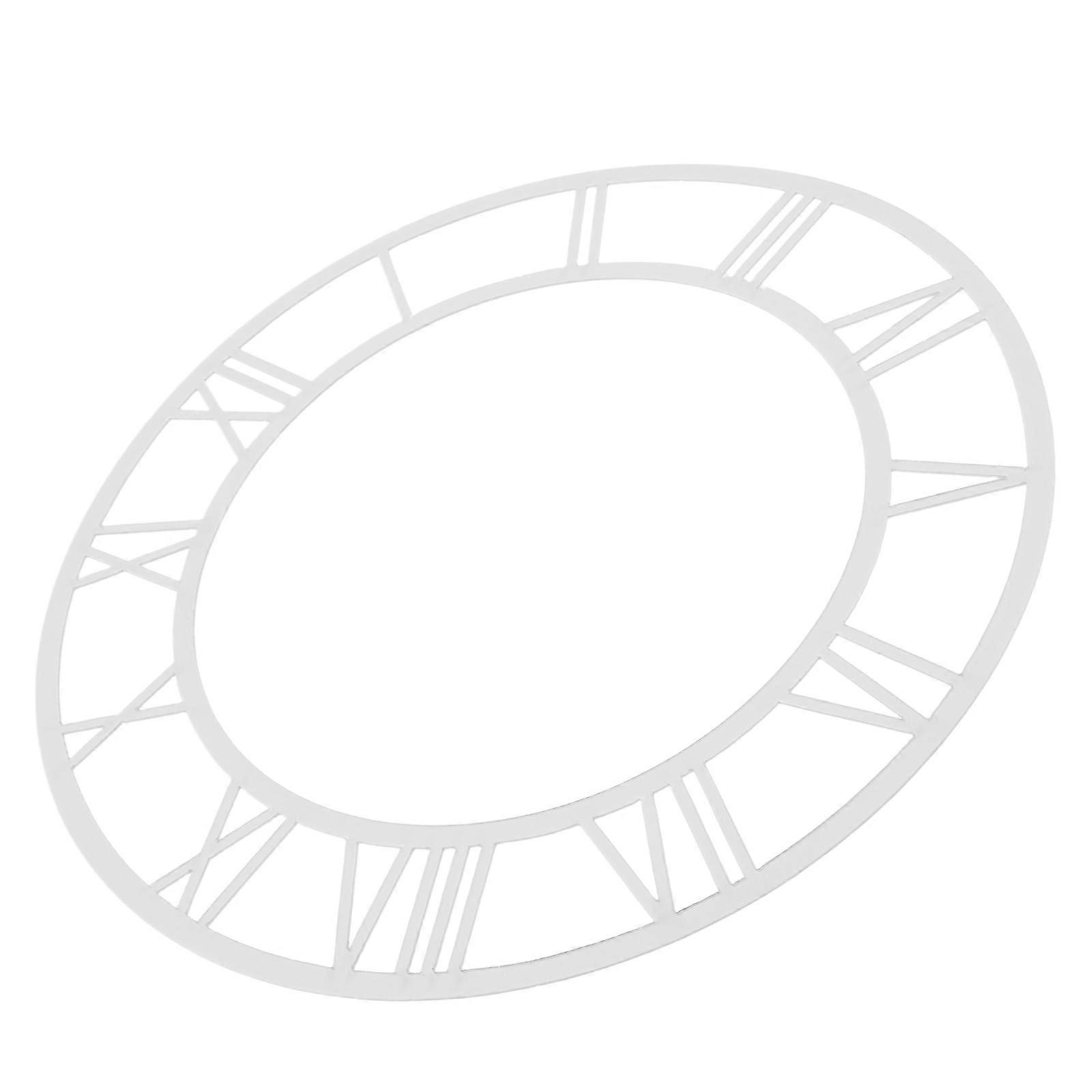 Round Roman Numeral Acrylic Clock Face Wall Sticker for Decor Silver