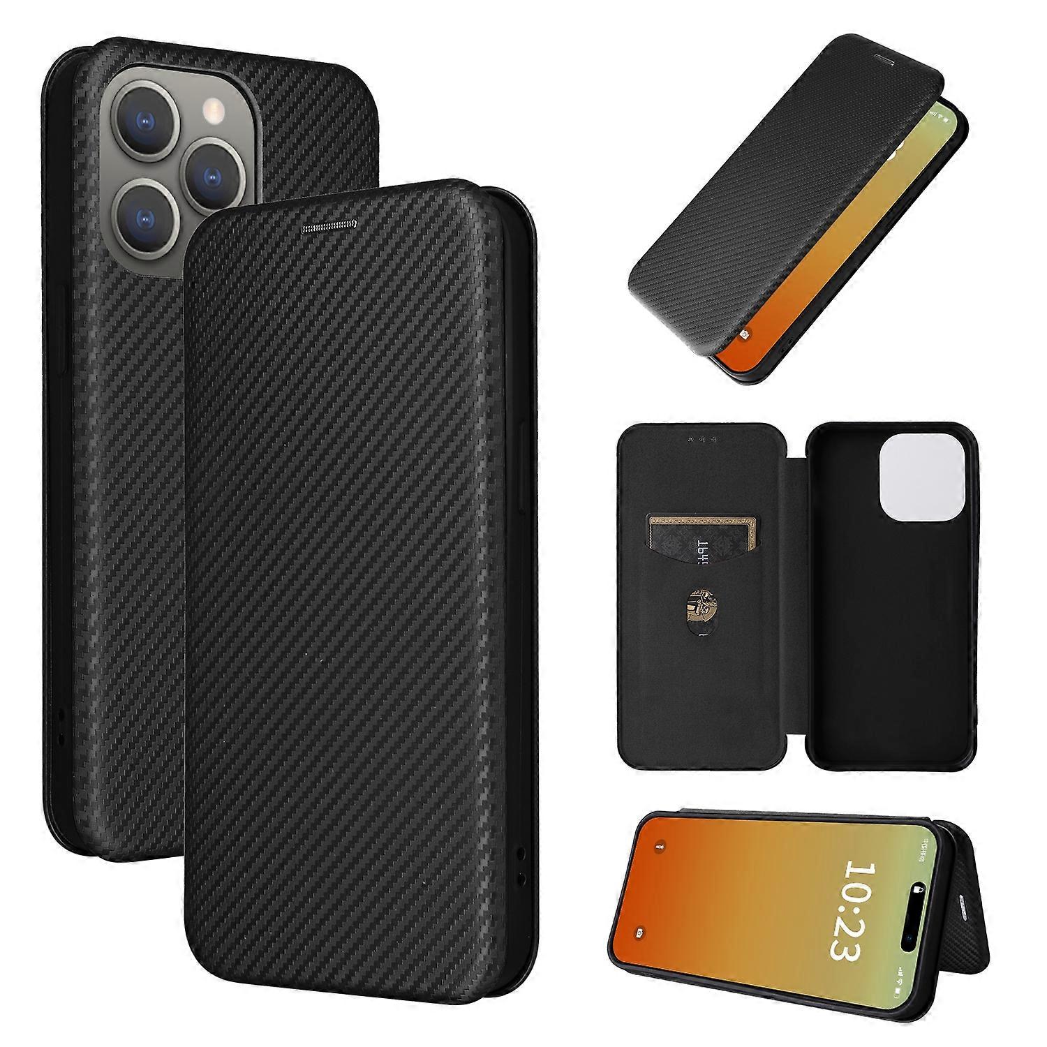 Carbon Fiber Texture Flip Leather Phone Case