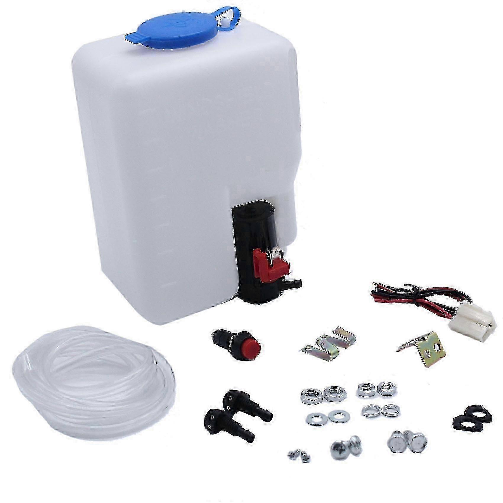 Universal Classic Car Washer Kit, 12V Complete Windscreen Bottle with Wiring