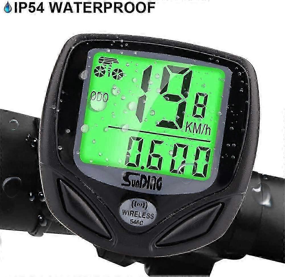 Bike Computer, Bike Computer Wireless 16 Function Ip54 Waterproof Lcd Speed BikeGOOD