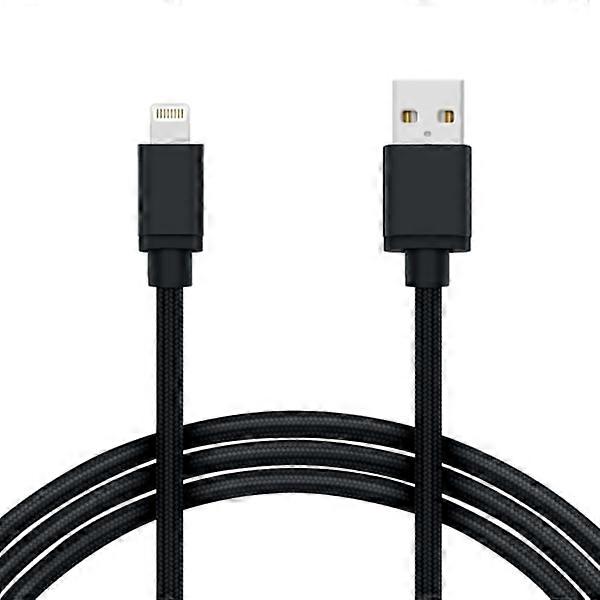 3M Cable compatible with iPhone Charger Nylon Quick Charge Black 5-Pack