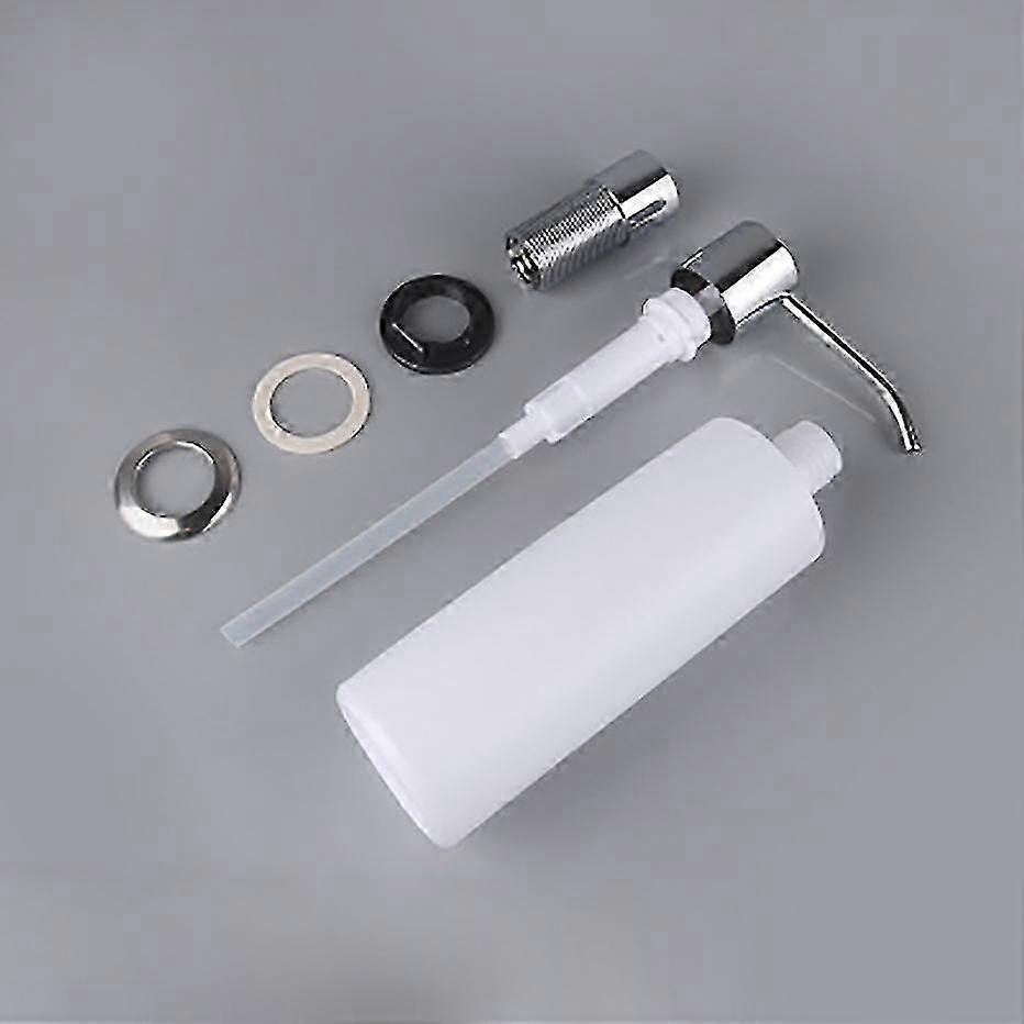 25-26 Kitchen Sink Soap Dispenser Liquid Pump Diffuser, Hidden Dishwashing Liquid Dispenser, Chrome, Silver