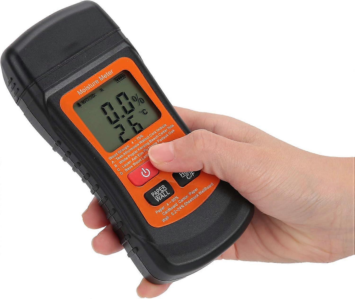 Wood Moisture Meter with Two Pins, Digital Humidity Tester for Woodworkers, LCD Display