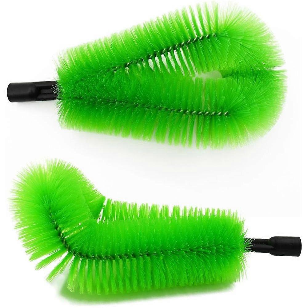 2 Pcs Gutter Cleaning Brush Roofing Tool Rain Gutter Guard Cleaner Tool with 2 Brush Heads Adaptation Thread Interface