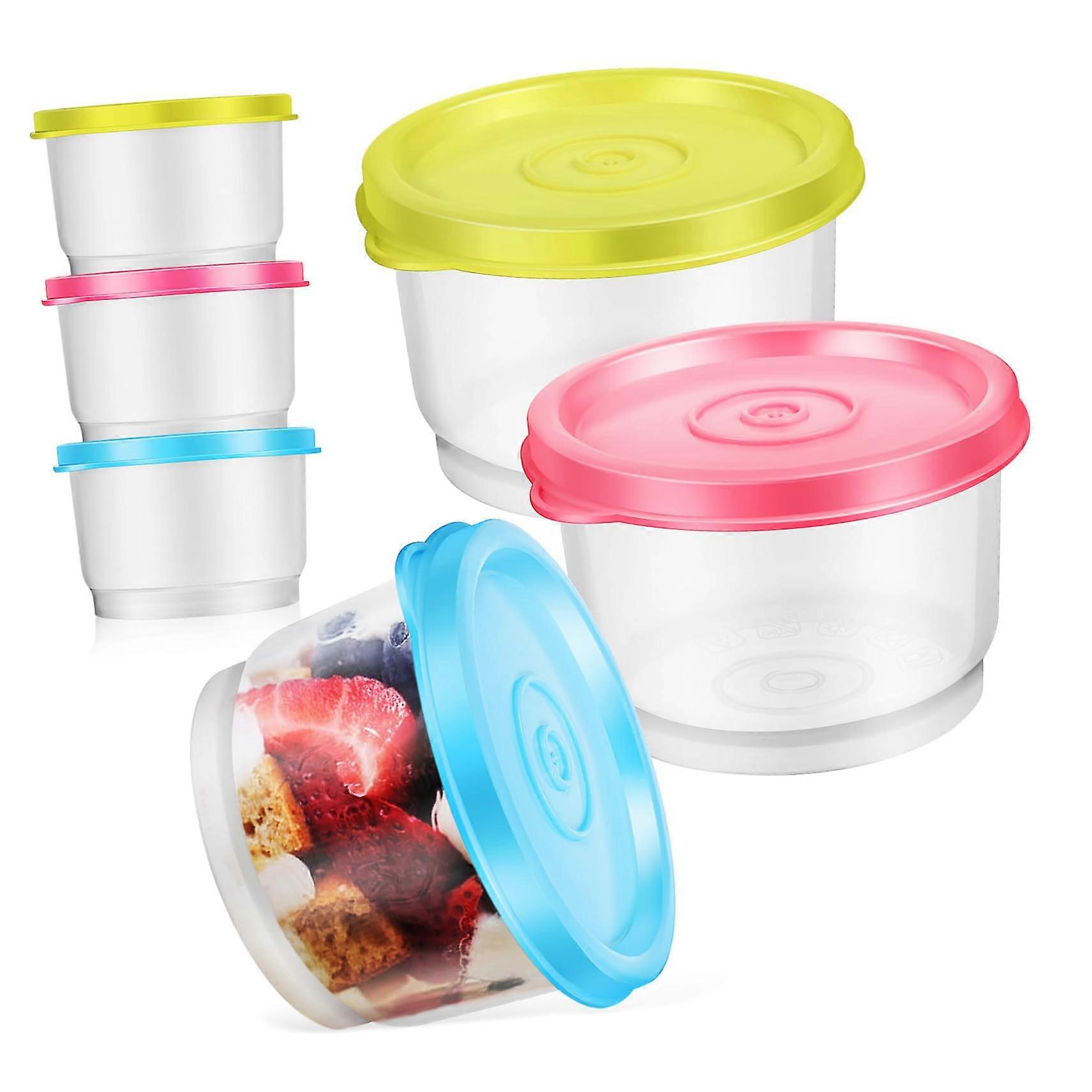 6pcs Food Storage Containers with Airtight Leakproof Lids, Clear Stackable Pantry and Fridge Boxes