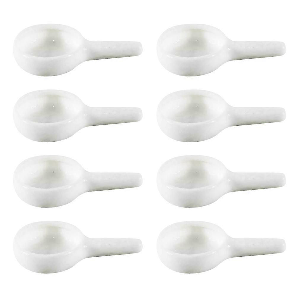 Ceramic Tealight Spoon Candle Holder for Storage Use 8Pcs White Set