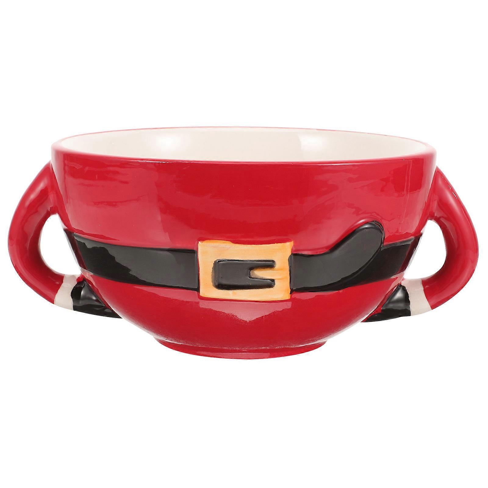 Ceramic Salad Bowl for Serving Red Fruit Storage Use