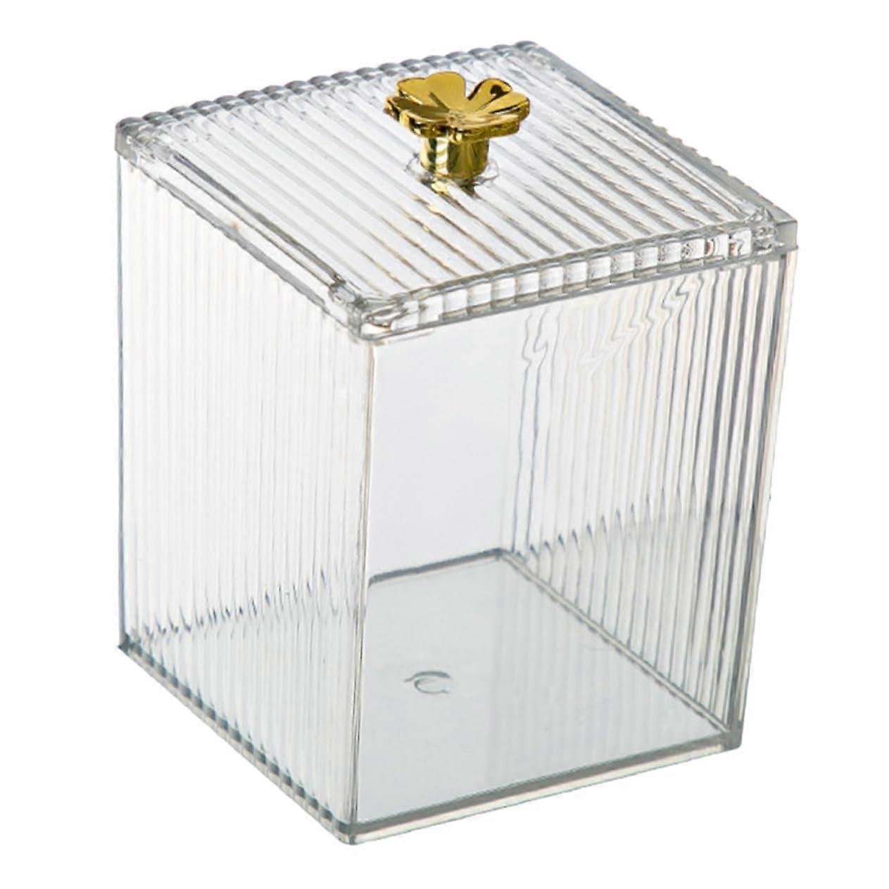 Cotton Pad Holder with Lid, Reusable Makeup Organizer for Vanity, 2pcs SpaceSaving Storage Case