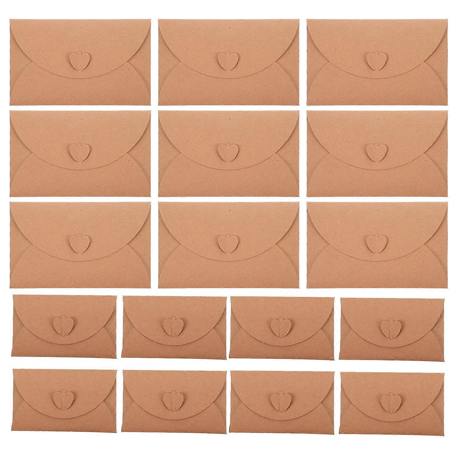 Multi-Function Kraft Paper Mini Envelopes for Writing Use 40Pcs Khaki