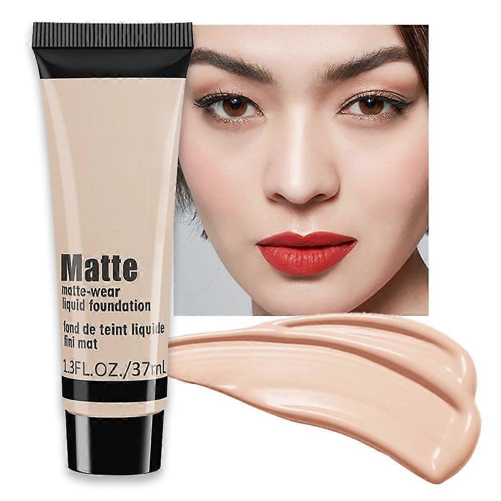 Liquid Foundation Ivory 6# Full Coverage Matte Finish Oil Control Waterproof Long Lasting 1 Fl Oz