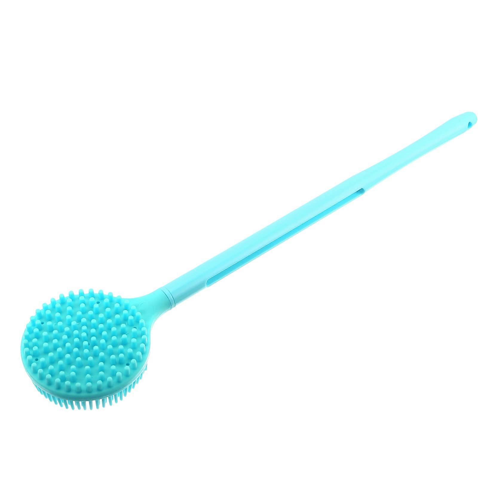 Silicone Back Scrubber with Long Handle, DoubleSided Bath Brush for Gentle Exfoliation Shower Use