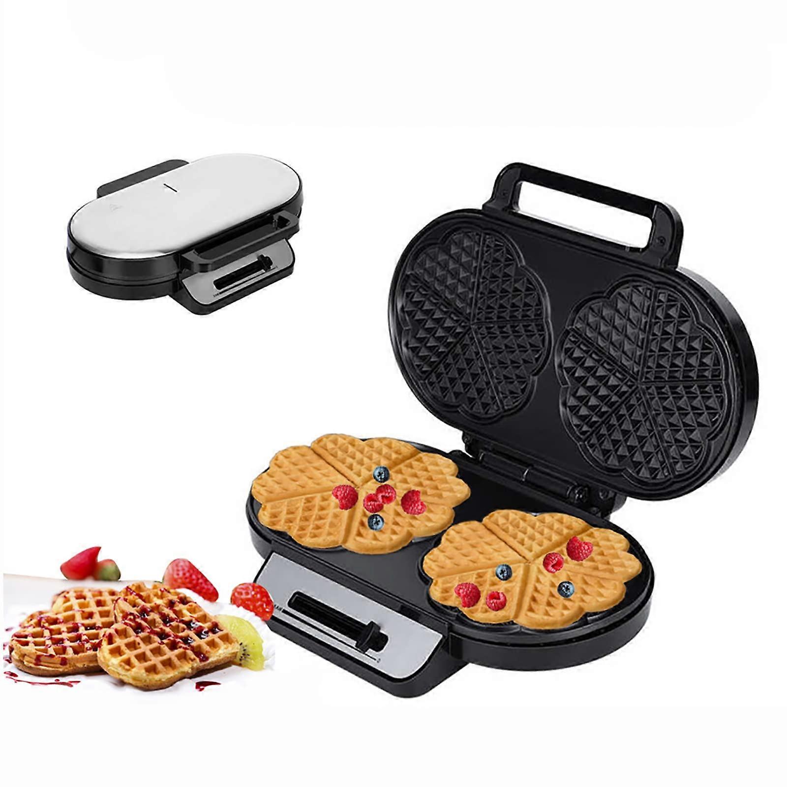 Heart Waffle Maker with NonStick Plates and Adjustable Browning Control for Delicious Breakfasts