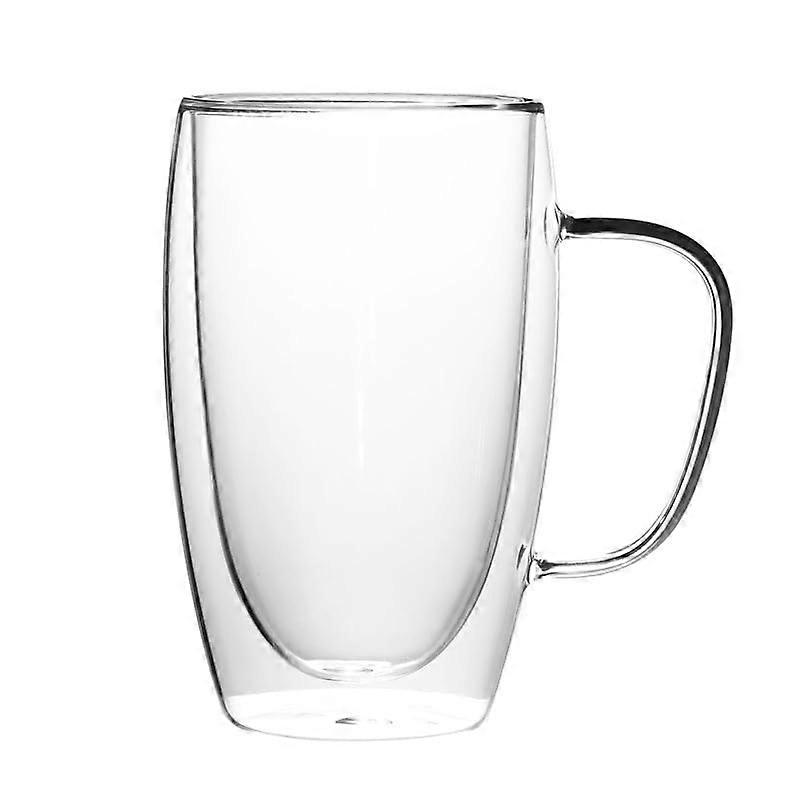 Transparent Plastic Cup with Handle, Durable Double Layer for Juice, Water, Bathroom or Kitchen