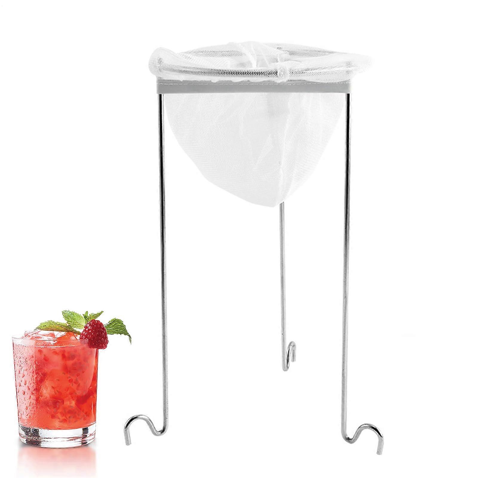 Jelly Strainer Stand with Reusable Mesh Bag for Jam Making, Stainless Steel Foldable Filter