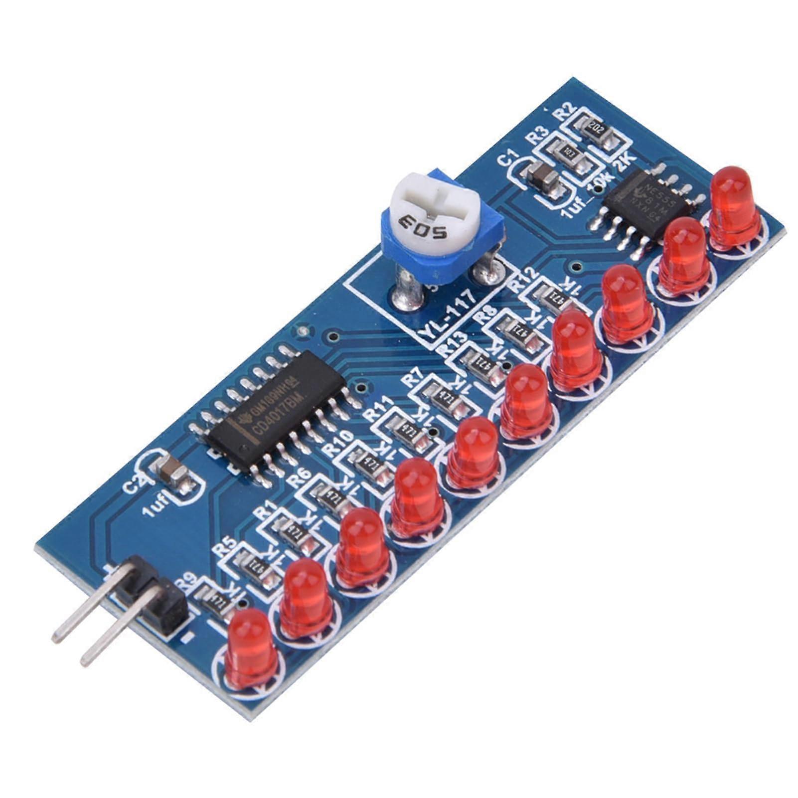 NE555 CD4017 LED Chaser Kit with Adjustable Speed, Vibrant Water Flow Effect DIY Light Module