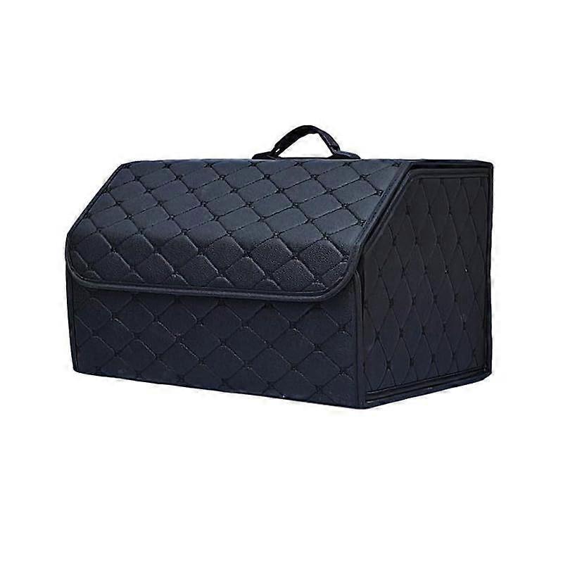 Leather Car Trunk Organizer for Mercedes GLB Large Capacity Foldable Storage Box with Lock