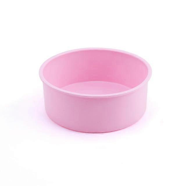 4 Inch Silicone Round Cake Pan NonStick Easy Release Baking Mold for Layer Cakes Pink