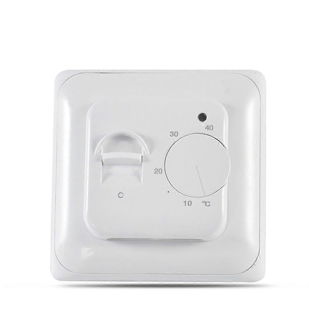 16A Mechanical Electric Floor Heating Sensor Temperature Controller Room Thermostat with External NTC Sensor Probe (White)