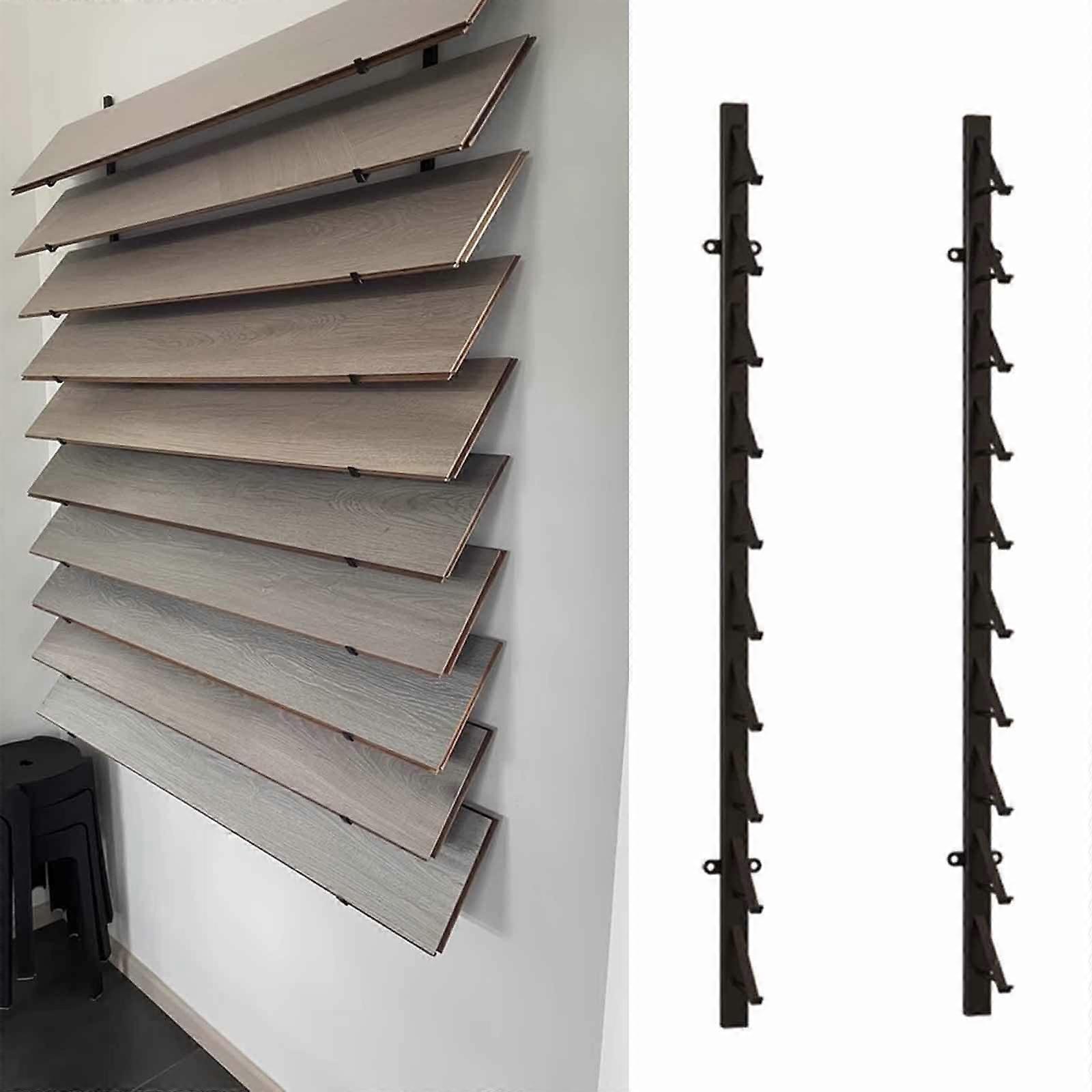 Tile Display Rack Wall Mounted Adjustable Width 10/16 Slot Large Capacity Rust Resistant Stand (10 pcs)