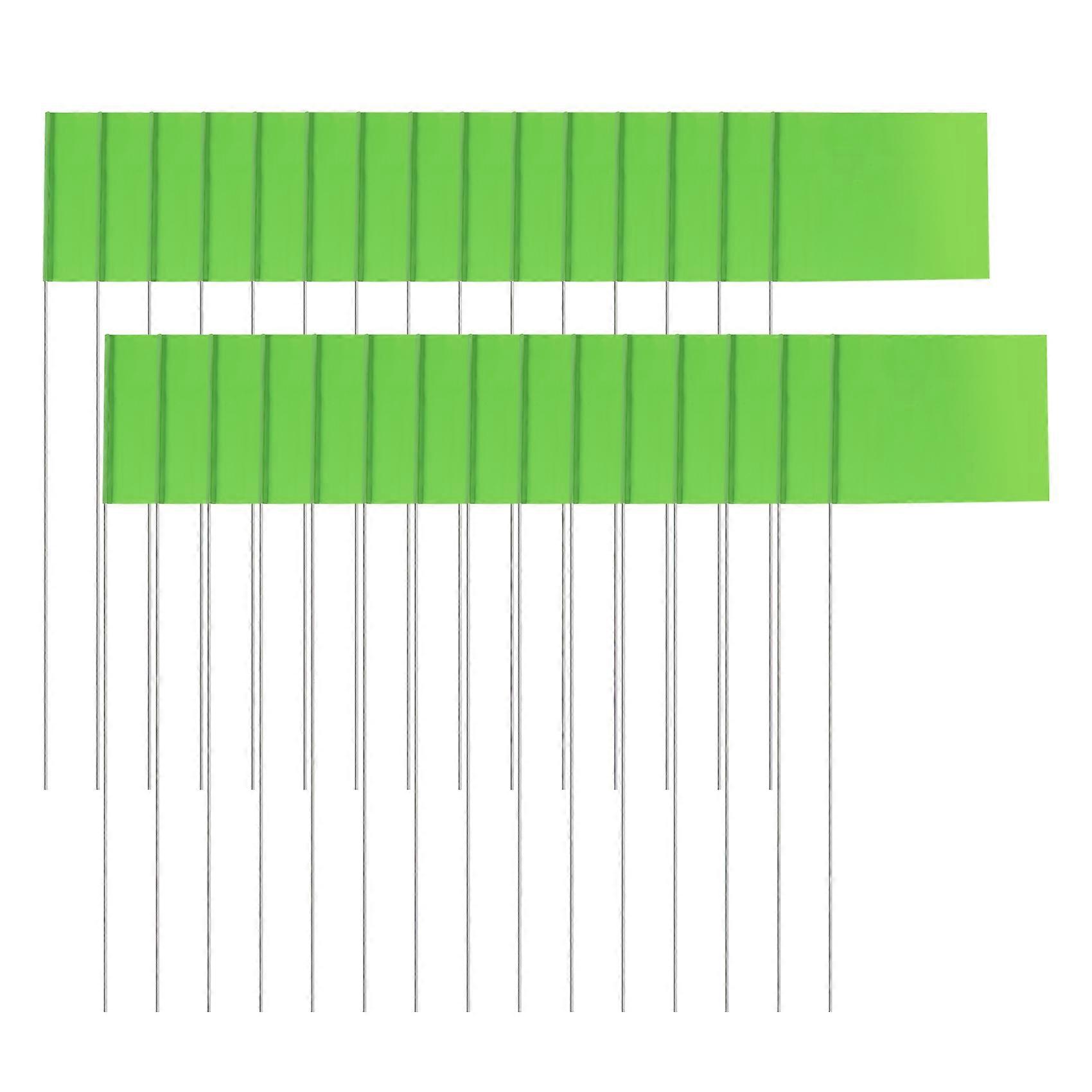 Marking Flags Marker Flags for Lawn 30 Pack, PVC Small Flags, Green