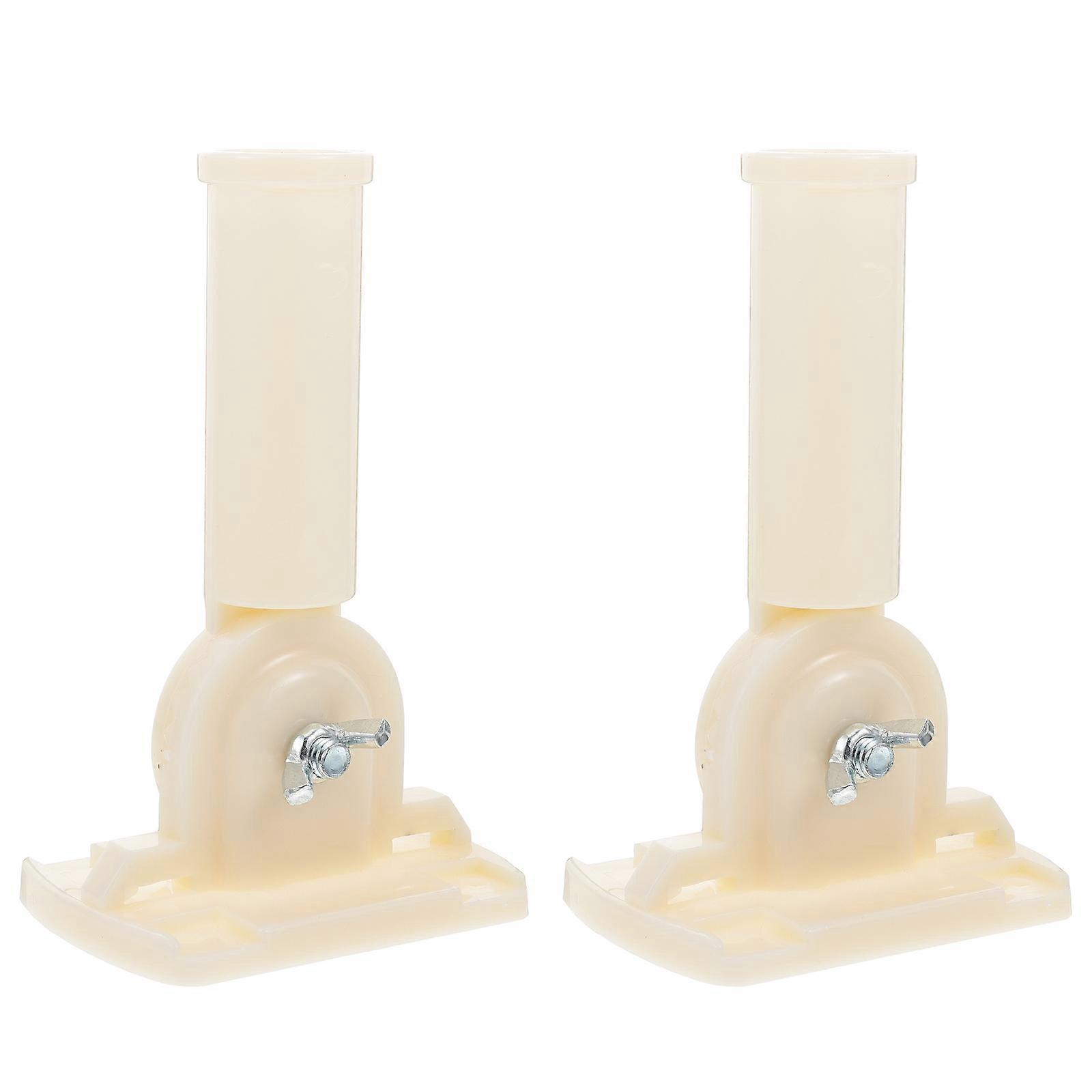 Flag Pole Bracket Wall Mounted Holder for Flag 2Pcs Beige Plastic Material