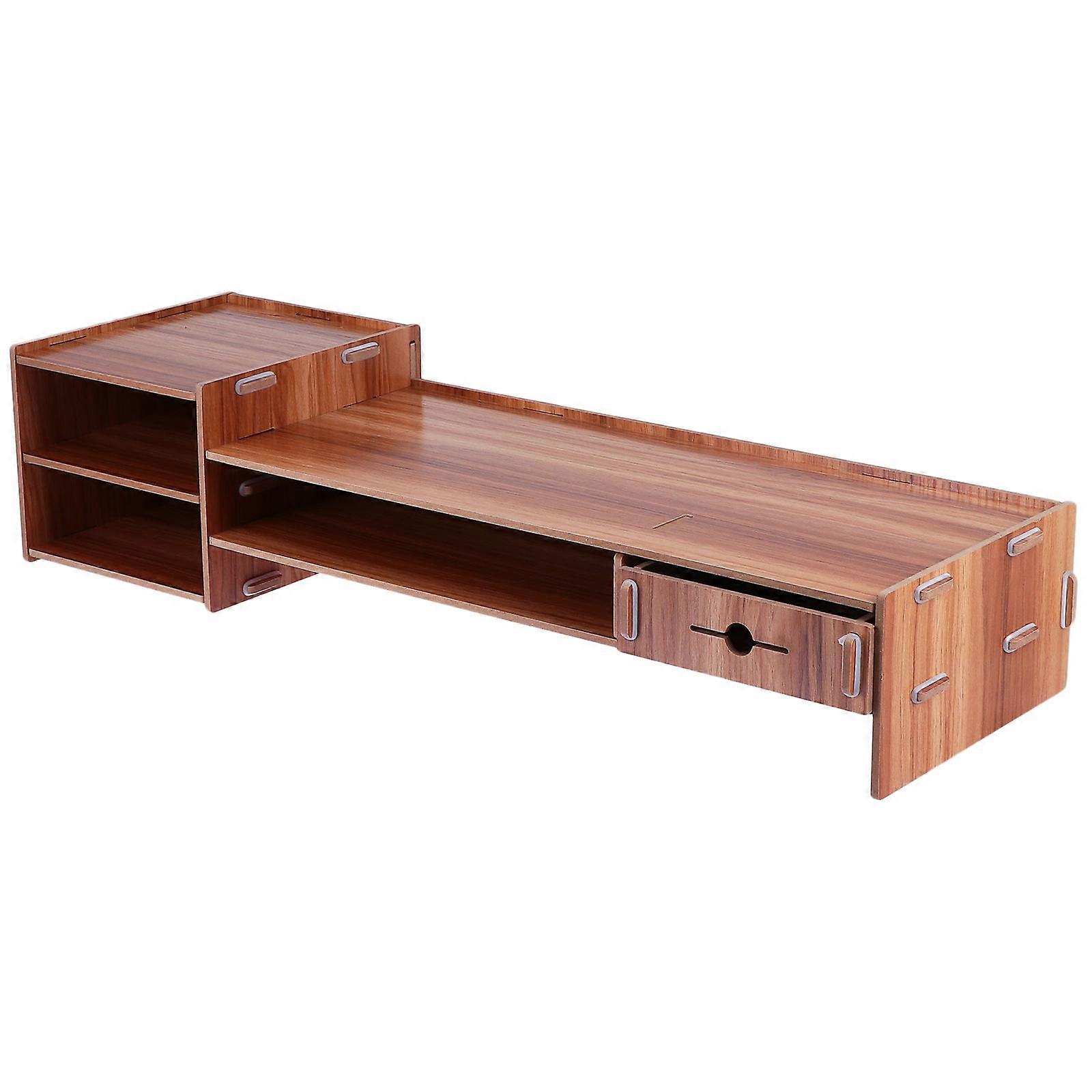 Monitor Stand Riser With Drawer Designed For Desktop Monitors In Rectangular Shape For Space Saving 1Pack