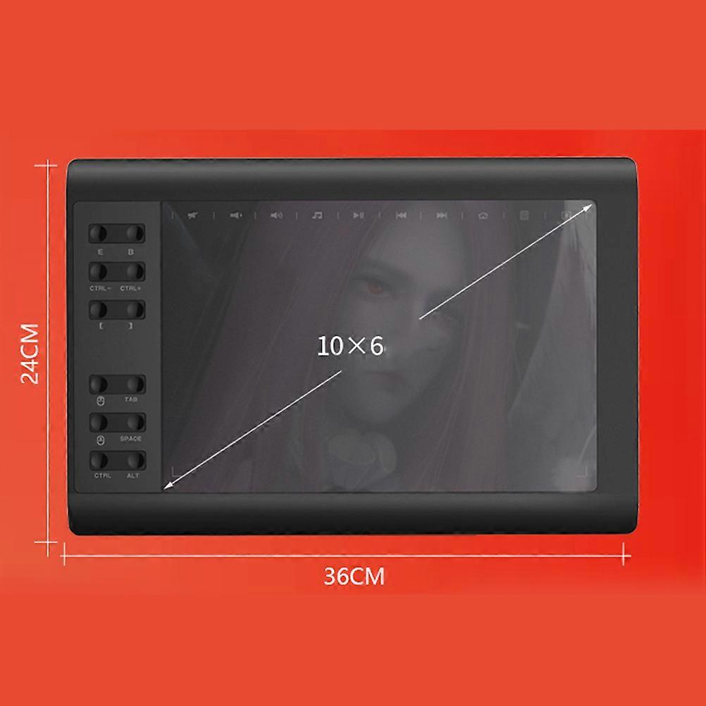 Digital Art Graphics Tablet for Drawing Connectable to Mobile and Computer Black
