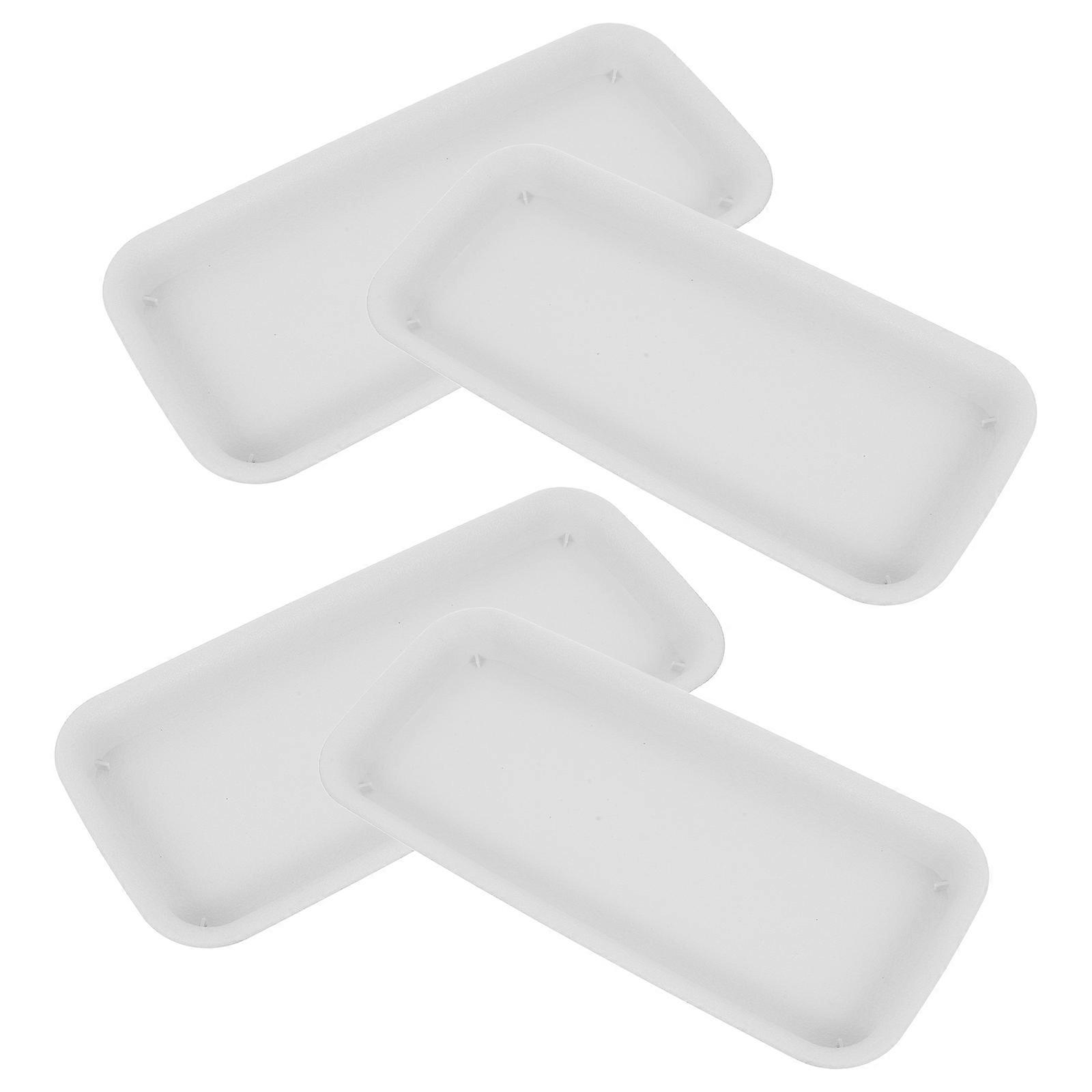 Planter Saucer Rectangular Drip Tray for Indoor Plants 16Pcs Beige Resin