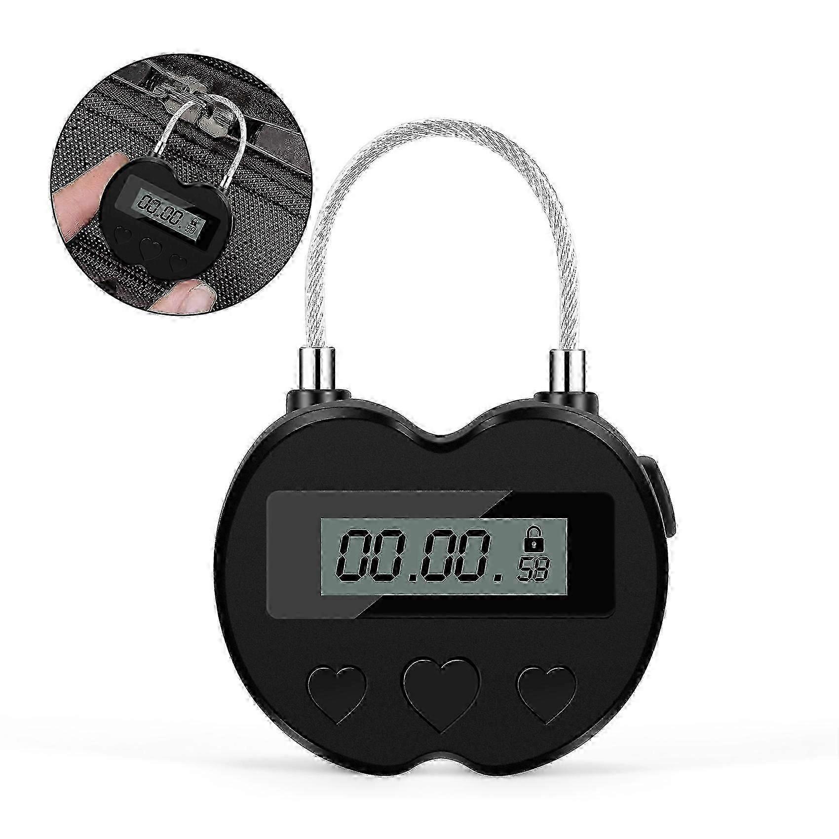 Smart Time Lock LCD Display Time Lock Multifunction Travel Electronic Timer, Waterproof USB Recharge