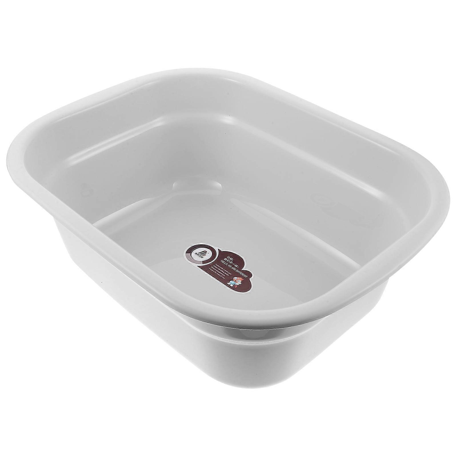 Large Beige Plastic Wash Basin Multi Functional Thickened Stable Design