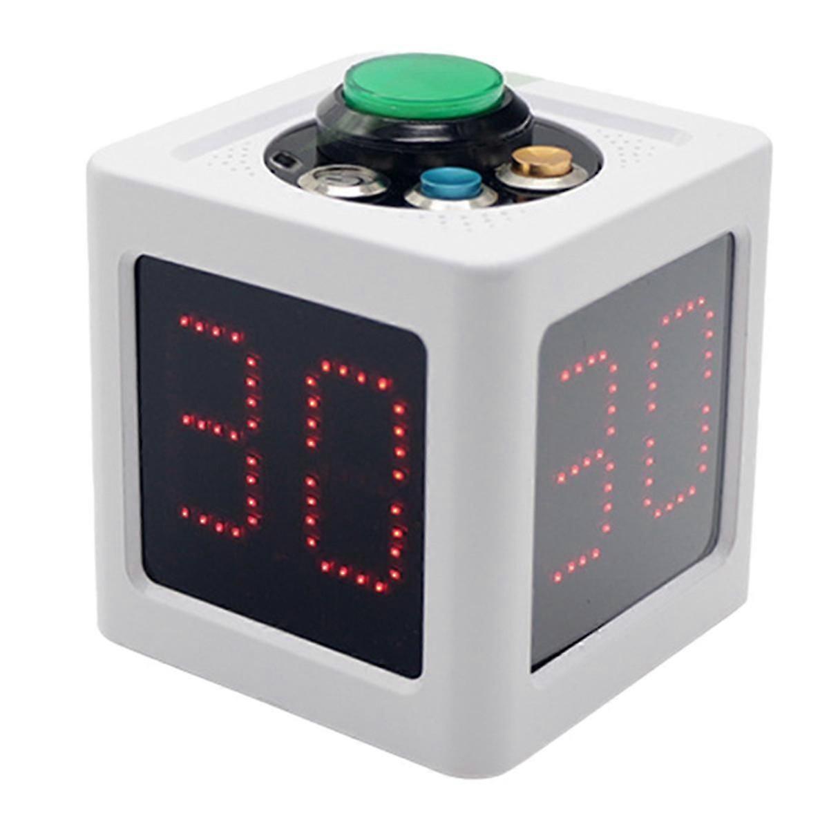2026 Suitable Cube Timer 1.4in 4 Sided Digital Shot Countdown Stopwatch for Chess and Card Competition Countdown Timer White