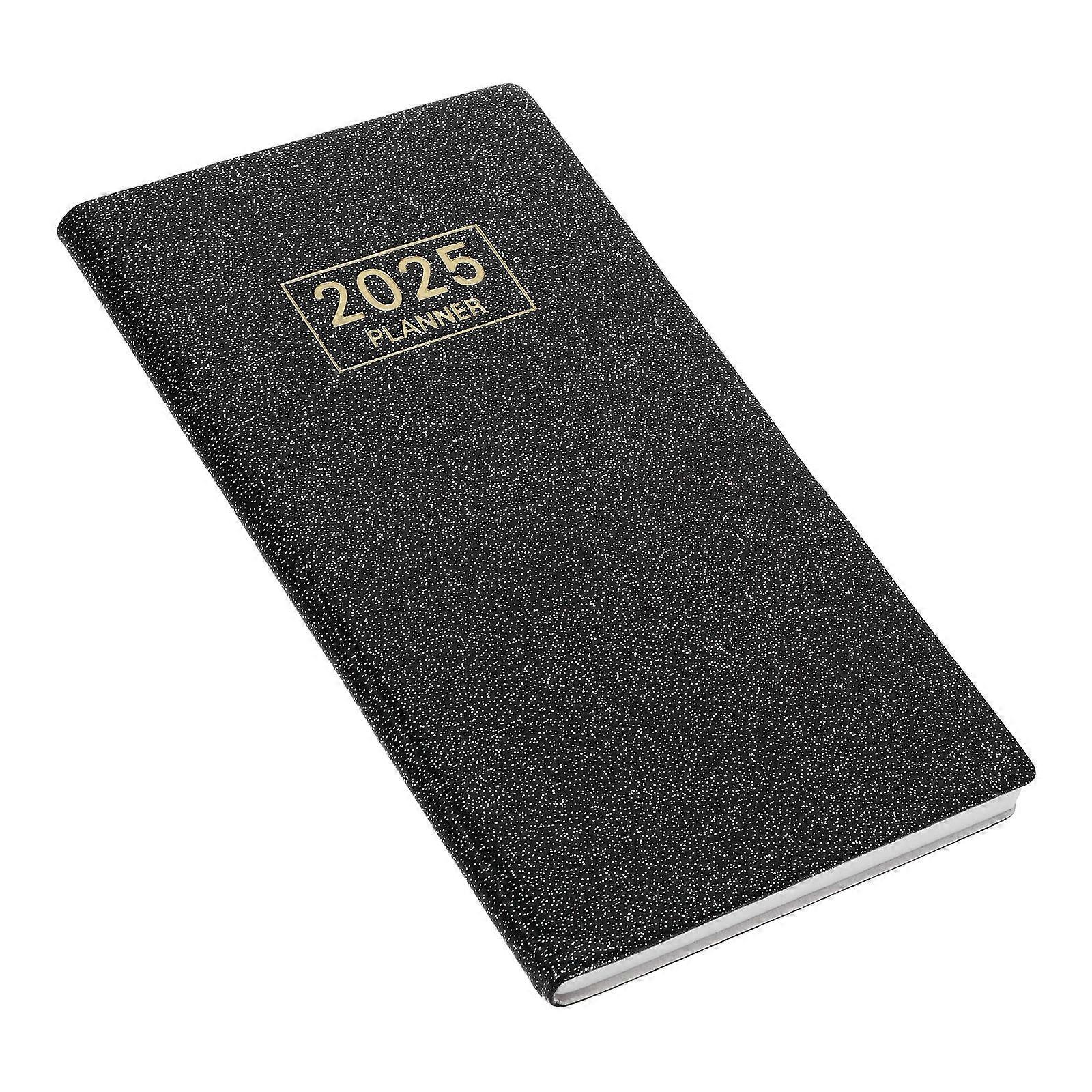 Black Hardcover Planner 2025 for Weekly Appointments 2Pcs Set