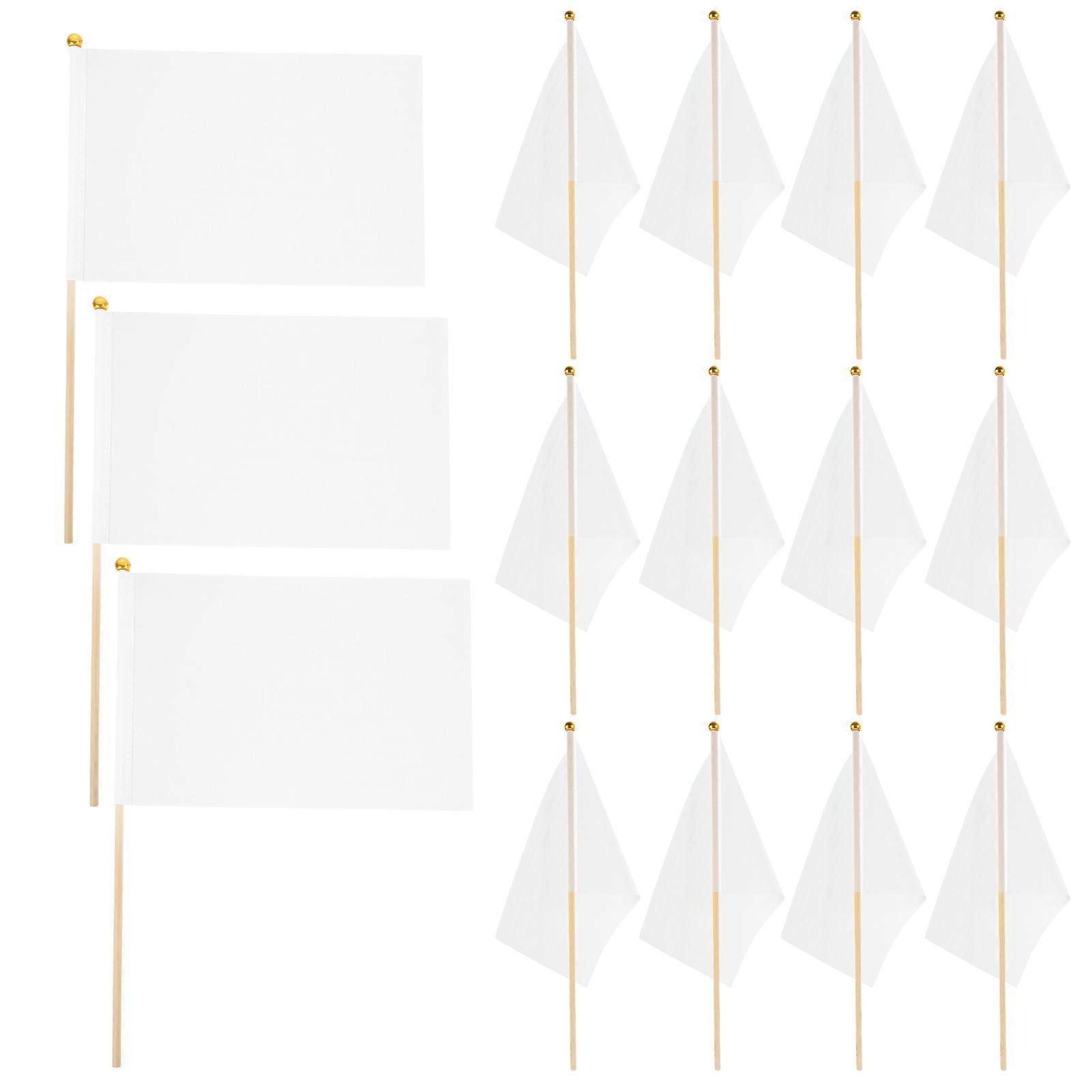 Referee Flag Small Handheld Flag for Signaling 50Pcs White Polyester Flags