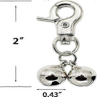 2er-Pack Hundehalsband mit Glöckchen, Haustieranhänger, Zubehör, Trainingshalsband (Silber)