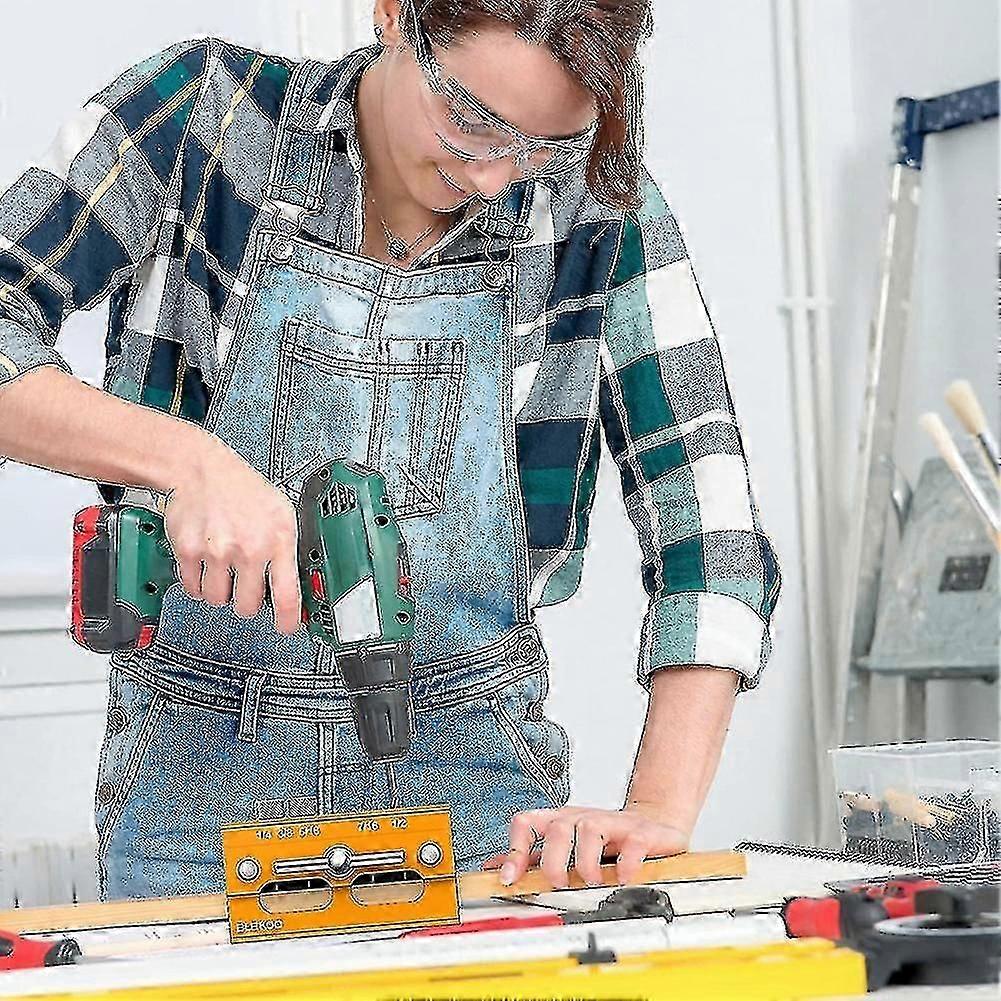 Self Centering Doweling Jig Kit, Drill Jig compatible with Joiner Set, Adjustable Width Drilling Guide Accessor
