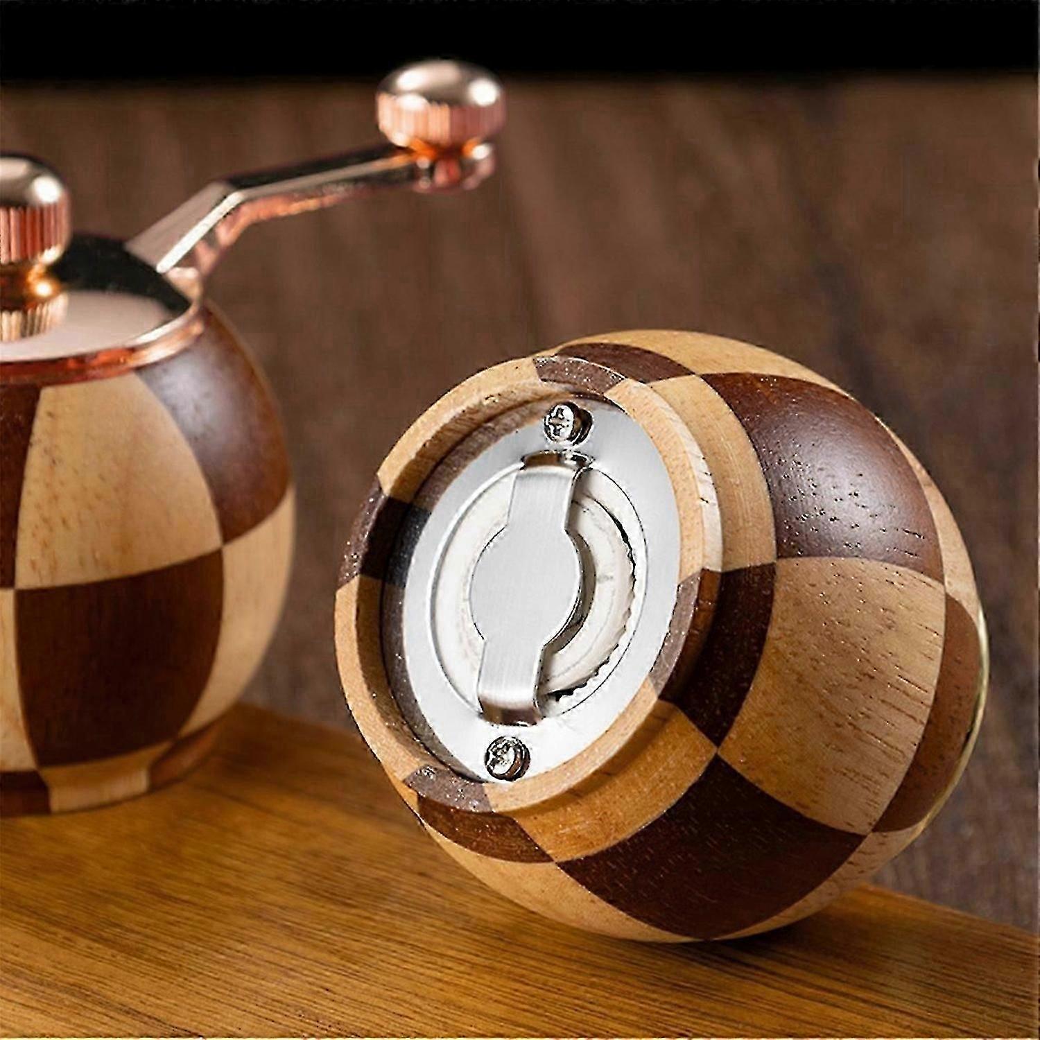 Checkerboard Hand Crank Salt and Pepper Grinder Set
