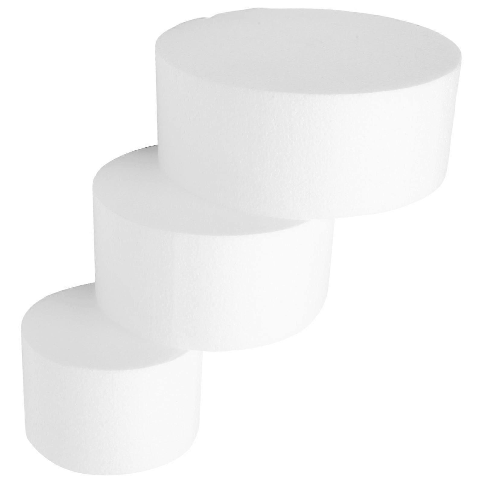 Egg Cake Mold Foam Cake Dummies for Reusable Practice 3Pcs White Set