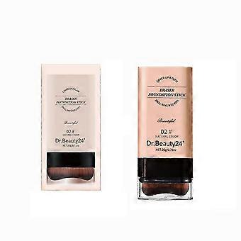Cover Cream Stick, Eraser Foundation Stick, Liquid Concealer With Moisturizing Long - Lasting Formula, Portable With Built - In Foundation Brush