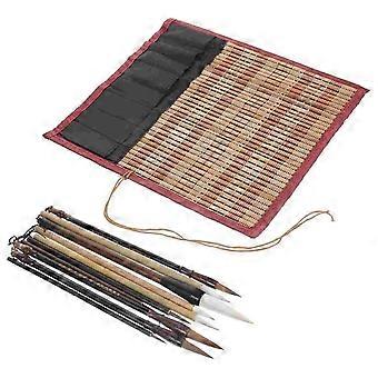 Pinceau de calligraphie chinoise Kanji Pinceau d’écriture Sumi japonais Pinceau de peinture en bois Dessin de cheveux doux Organisateurs de bureau en bambou