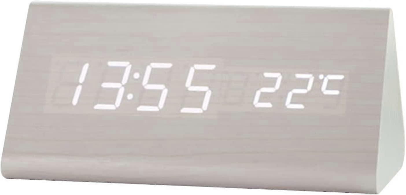Triangle Shape LED Digital Alarm Clock Digital Alarm Clock with Voice Control, Snooze Function, Date
