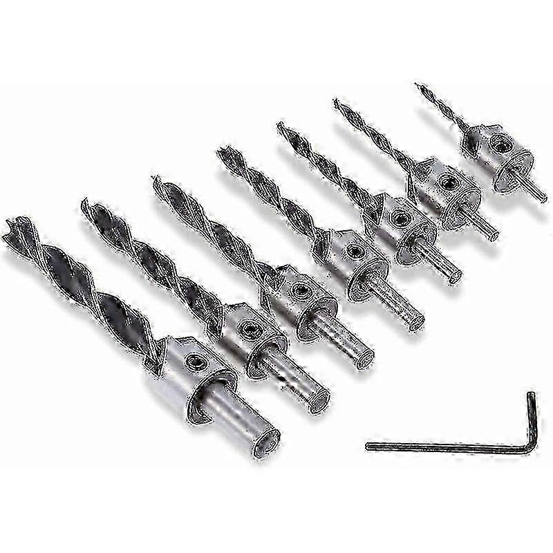 7pcs Tapered Reamer Countersink Drill Bits 3-10mm, Wood Carpentry Chamfering Tools