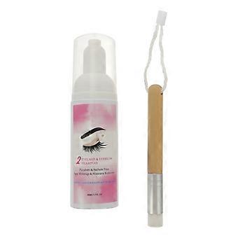 Eyebrow Eyelash Extension Shampoo Makeup Residue Mascara Remover with Brush