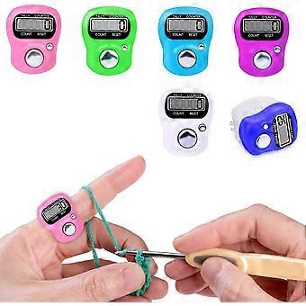 6 Pcs Mini LCD Electronic Digital Display Finger Hand Tally Counter Counting(White,Purple,Pink,Rose,Green,Sky Blue)