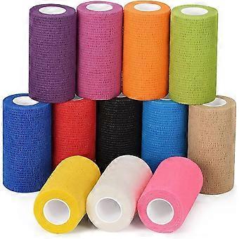 Zelfklevend verband, 10 cm x 2,4 meter, veterinair verband voor paarden, elastisch verband voor enkel en pols, sporttape, zelfklevend verband.