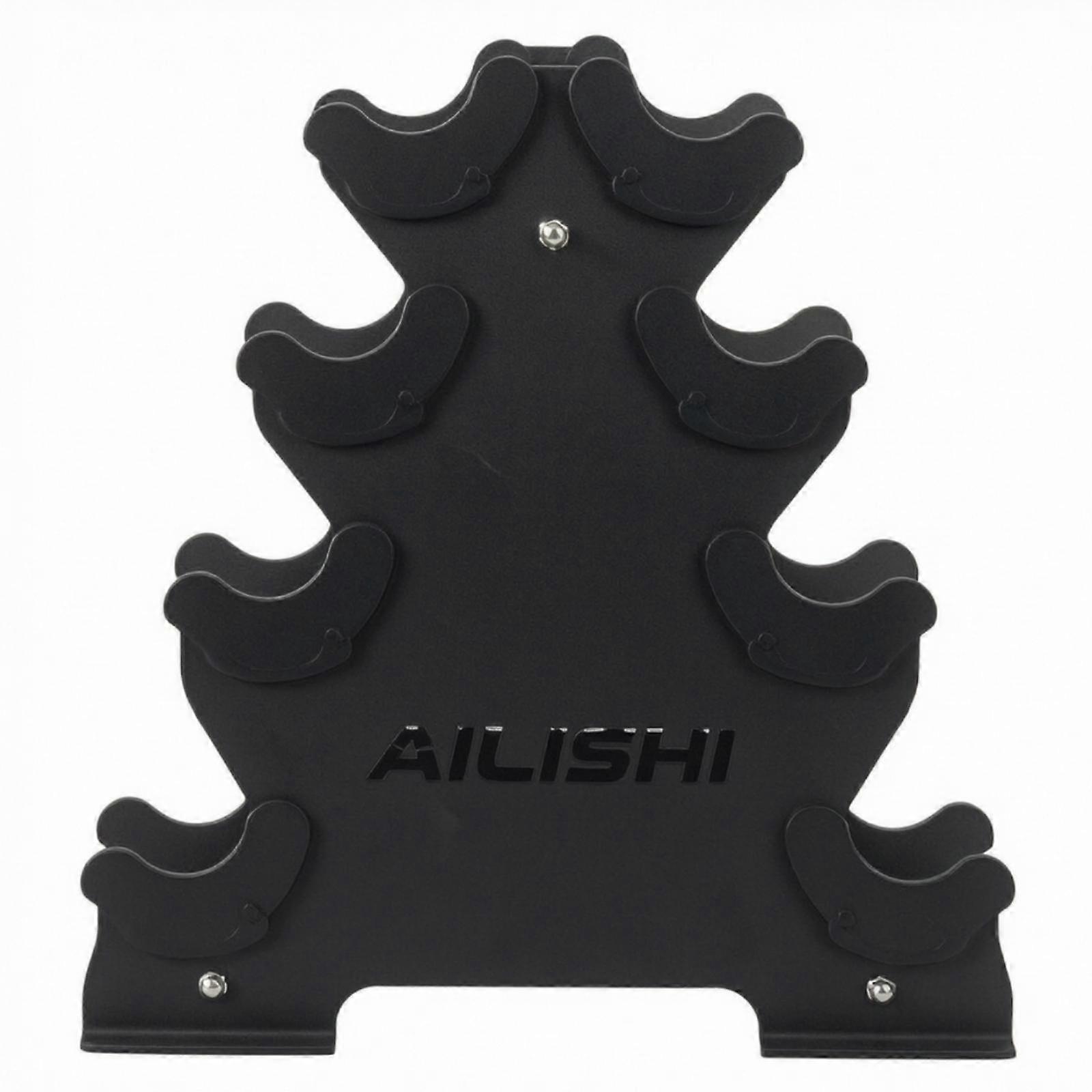 Four-Tier Dumbbell Rack Space-Saving Dumbbell Rack with Cradle Slots Compact