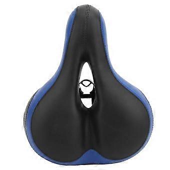 Bike Saddle Microfiber Leather HollowCarved Shock Absorber Mountain Bike Saddle Seat(Black Blue ) 26-27