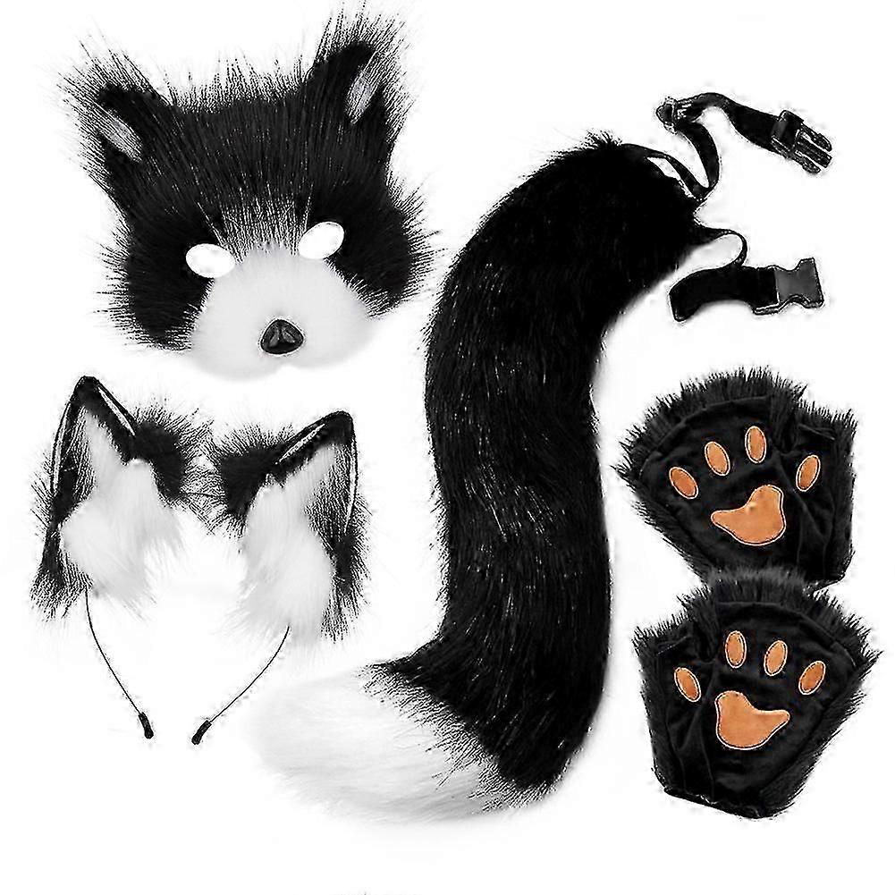 Accessoires de cosplay de renard avec masque et queue