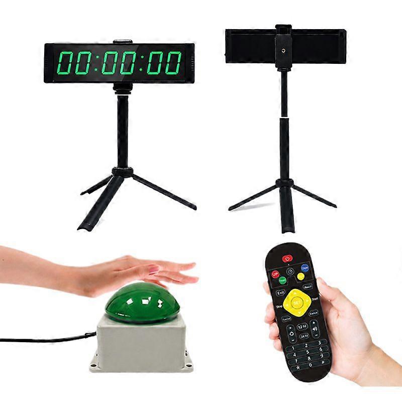 Rechargeable Gym Timer Clock Fitness Timer with Stopwatch Button, Large Digital Stopwatch Countdown Clock with Stand